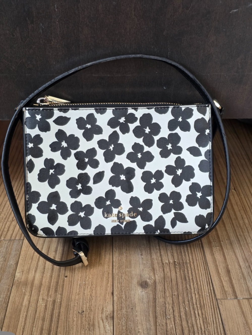 kate spade Black & White Floral Crossbody Bag